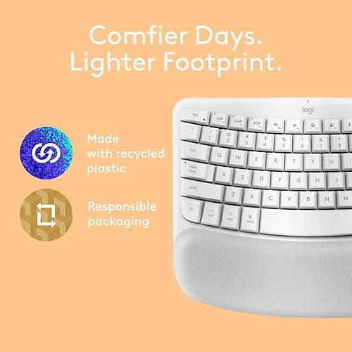 Logitech Wave Keys Kablosuz Bluetooth �ngilizce Q Beyaz Klavye