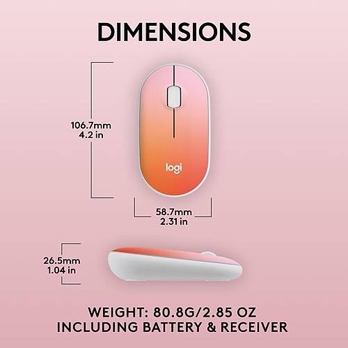Logitech M340 Limited Edition Wireless Ambidextrous Mouse Sheer Dream