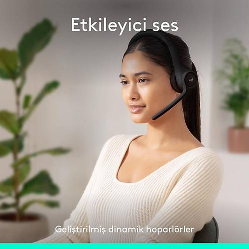 Logitech Zone 300 Grlt nleyici Mikrofonlu Kablosuz Bluetooth Kulaklk - Siyah