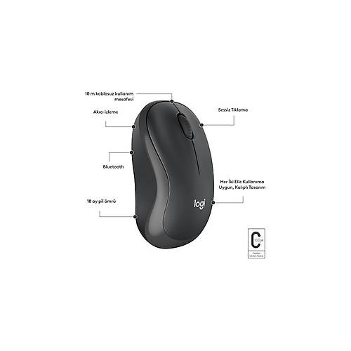 Logitech M240 Sessiz Kompakt Bluetooth Kablosuz Optik Mouse