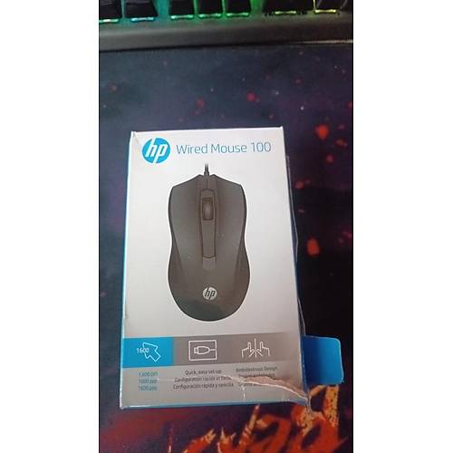 HP 100 Kablolu Mouse Siyah 6VY96AA (OUTLET)