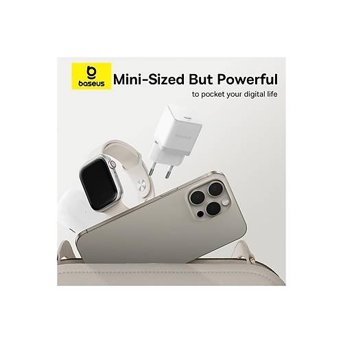 Baseus Palm H�zl� �arj Aleti 1c 30W Beyaz Eu (P10111605213-00)