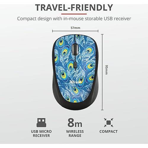 Trust 23388 YVI Wireless Mouse Peacock