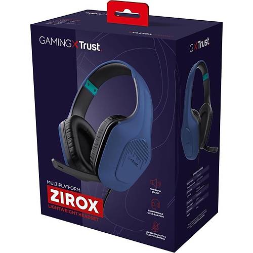 Trust 24991 GXT415 Zirox Kablolu Gaming Oyuncu Kulakl�k - Mavi