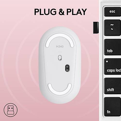 Logitech M340 Limited Edition Wireless Ambidextrous Mouse Sheer Dream