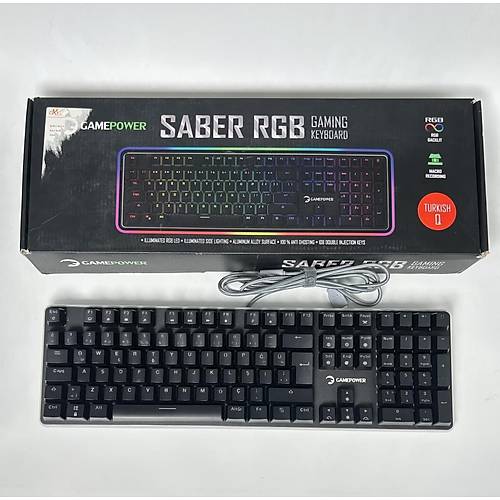 Gamepower Saber RGB Blue Switch Mekanik Klavye - TR (OUTLET)