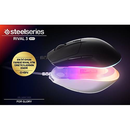 Steelseries Rival 3 Gen 2 RGB Kablolu Gaming Mouse Siyah