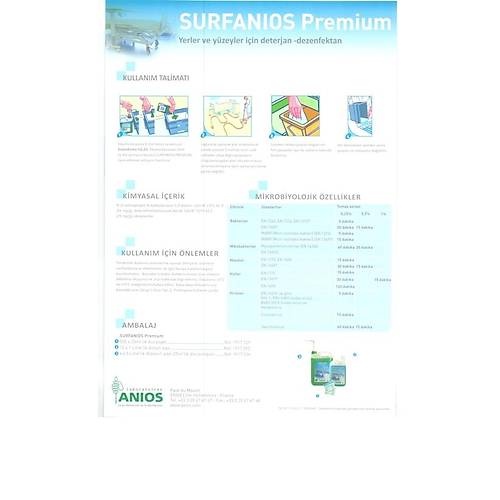 Zemin Yüzey Dezenfektanı Surfanios Premium 5 lt. Konsantre  1 Adet