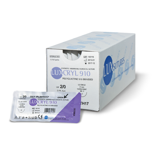 LUX SUTURES PGA 3/0 19 MM. TERS KESKİN 1 KT. / 12 ADET