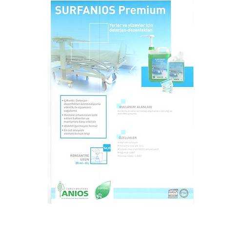 Zemin Yüzey Dezenfektanı Surfanios Premium 5 lt. Konsantre  1 Adet