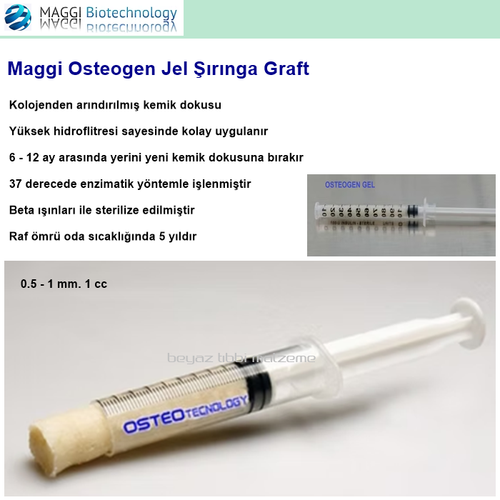 Maggi Osteogen Jel rnga Graft - 0,5-1mm. 0,5 gr. 1 cc  10 Adet