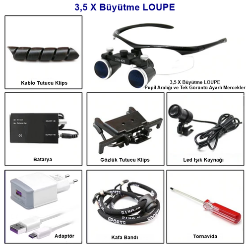 3,5 X B�y�tme Loupe Kablolu Ayarlanabilir