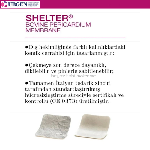 UBGEN Shelter-S Pericardium Membran  15 x 20 - 0.4mm.  10 Adet