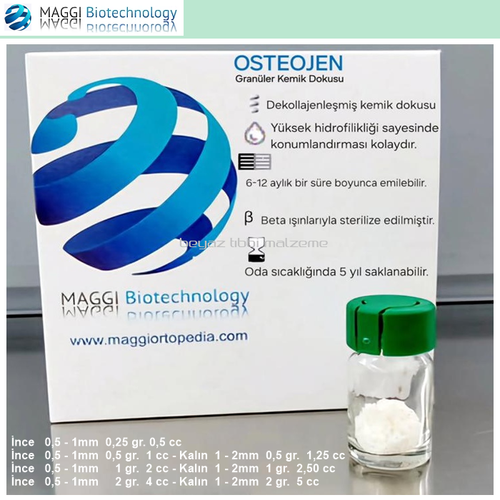 Maggi Osteogen Graft - Kaln Granl1-2mm. 0,5 gr. 1,25 cc 10 Adet