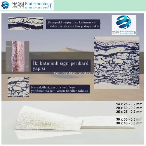 Maggi Exaflekx Pericardium Membran  30 x 30 - 0,3 mm. 10 Adet