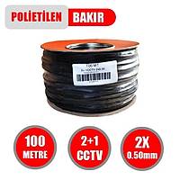 100 Metre 2+1 CCTV BAKIR Kablo 2*0.50 mm Polietilen - 1447
