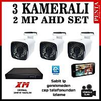 3 KAMERALI  GVENLK KAMERA SSTEM - 2MP AHD KAMERA SSTEM -  500GB HDD - HAZIR KABLOLU
