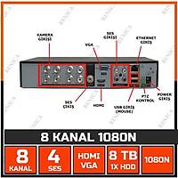 6 KAMERALI  GVENLK KAMERA SSTEM - 2MP AHD KAMERA SSTEM -  500GB HDD - 100 MT KABLOLU