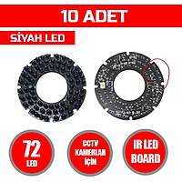 10 ADET 72 IR Led Board Siyah  / 1777S-10