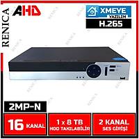 Renica AD-1606 16 Kanal 2MP 1080N AHD Dvr Kayt Cihaz -XMEYE -1831R