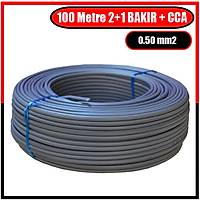 100 Metre 2+1 Cctv BAKIR+CCA Kablo  (1x 0.50 BAKIR + 2x 0,50 mm CCA) / 1829