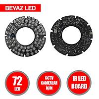 10 ADET 72 IR Led Board Beyaz  / 1777B-10