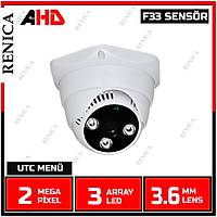 Renica  HD-A337 2 MP F33 SENSOR 3.6 MM Lens 3 Array Led AHD Plastik Dome Kamera-1739R