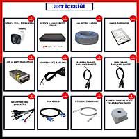 4 KAMERALI  GVENLK KAMERA SSTEM - 2MP AHD KAMERA SSTEM -  500GB HDD - 100 MT KABLOLU