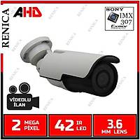 Renica HD-A190 2 MP 42 IR Led,  3.6 mm Lens,  AHD Kamera - 1686R