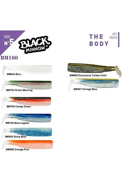 Fiiish Black Minnow BM160/5 3X Gvde Silikon Yem