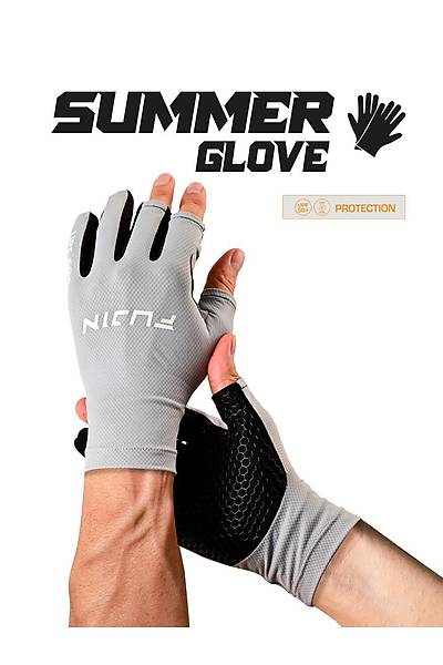 Fujin Pro Angler S24 Summer Gloves Grey Eldiven