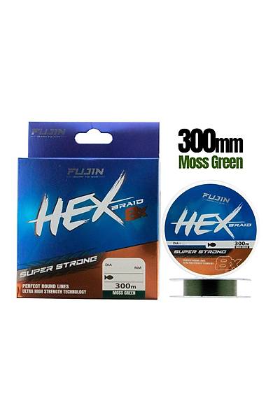 Fujin Hex Braid 8x 300mt Moss Green PE p Misina