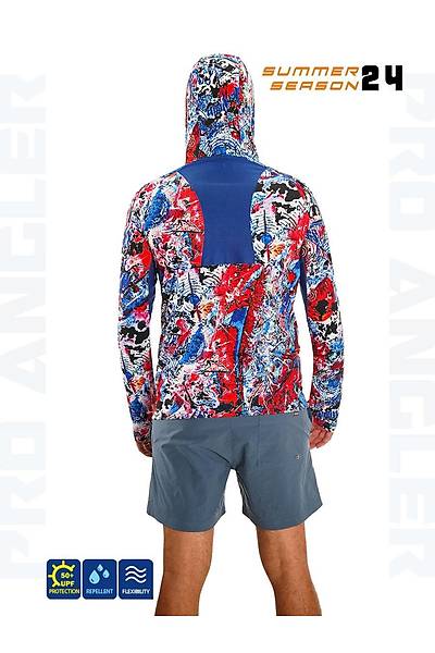 Fujin Pro Angler S24 Buff&Hoodie Makai Blue Red