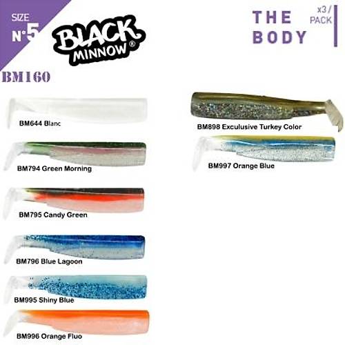 Fiiish Black Minnow BM160/5 3X Gvde Silikon Yem