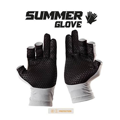 Fujin Pro Angler S24 Summer Gloves Grey Eldiven