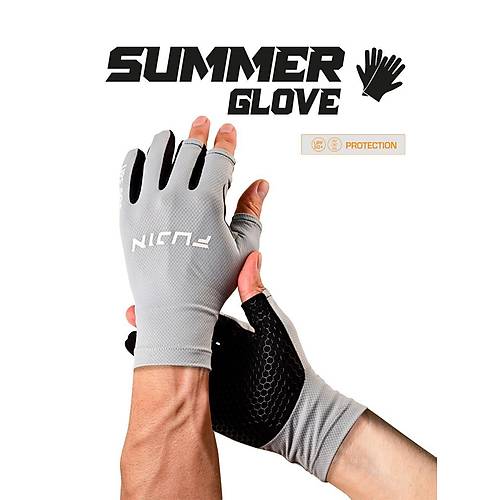 Fujin Pro Angler S24 Summer Gloves Grey Eldiven