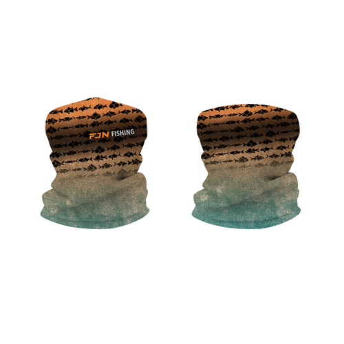 Fujin Neck Gaiter Boyunluk Aqua Orange Fish
