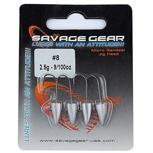 Savage gear LRF Micro sandeel jigghead 2,5g #8 4pcs Glow Suni Yem