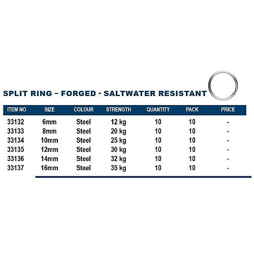 Okuma Splitring Forged 10 Adet 16 mm