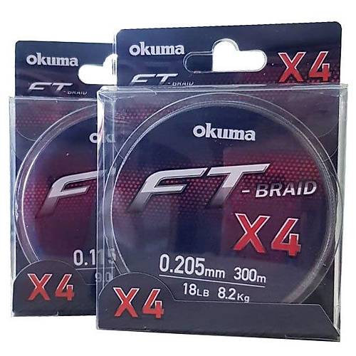 FT Okuma 4 Braided Line 300 mt Grey �rg� �p