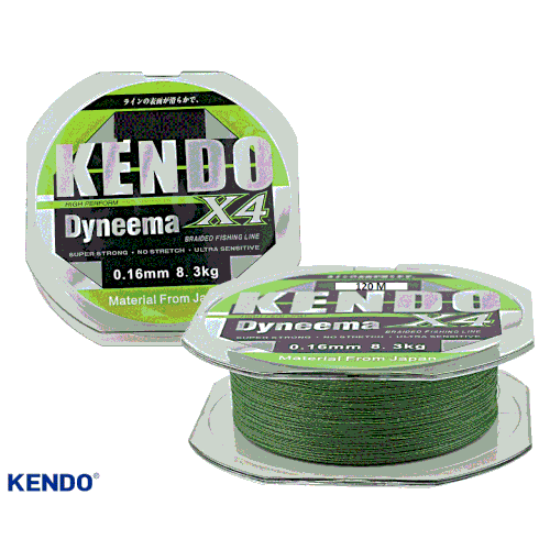 Kendo Dynema 4 rg 250 Metre Green