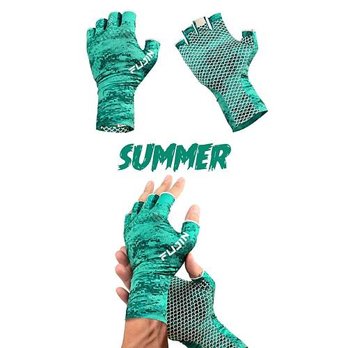 Fujin Pro Angler Summer Gloves Green Eldiven