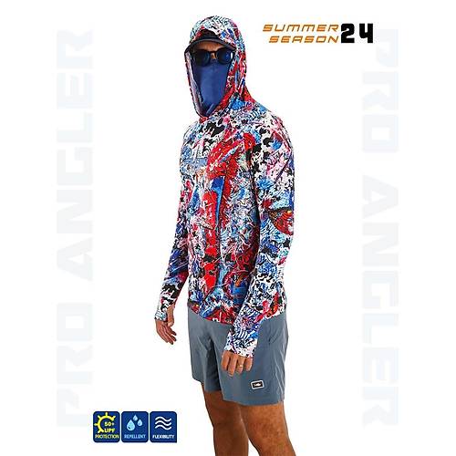 Fujin Pro Angler S24 Buff&Hoodie Makai Blue Red