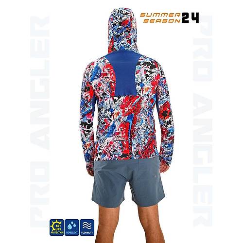 Fujin Pro Angler S24 Buff&Hoodie Makai Blue Red