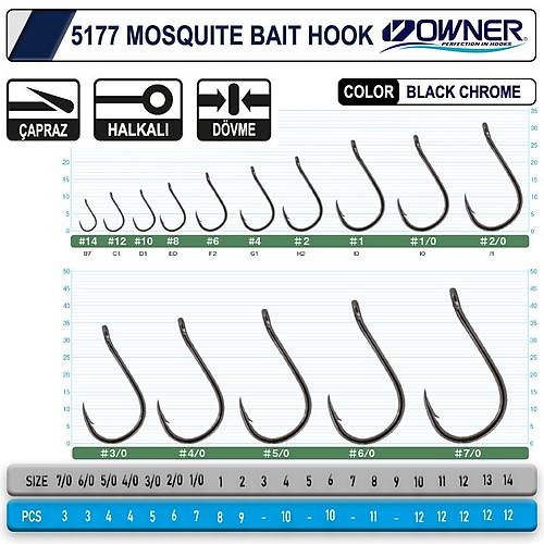 Owner 5177 Mosquito Hook Black Chrome Sinek ��ne