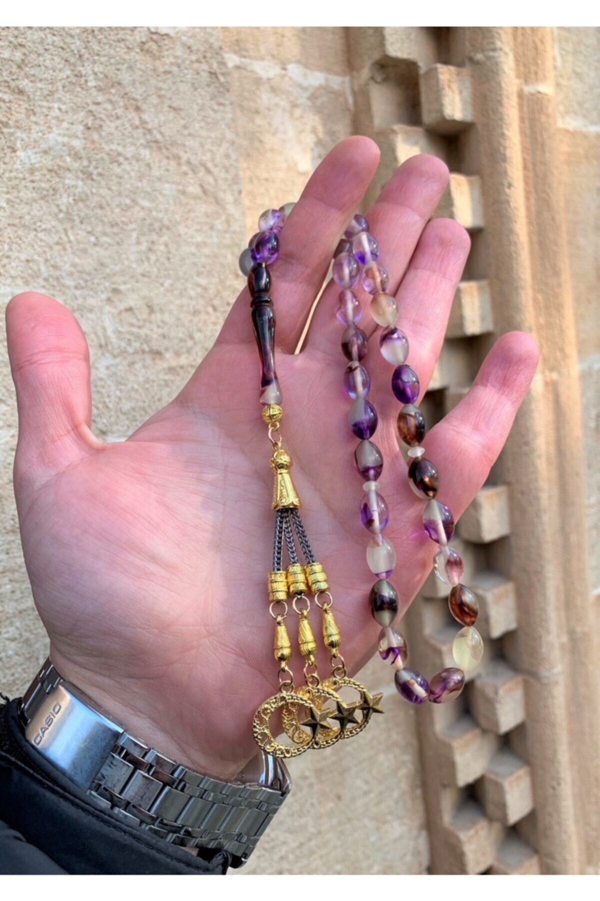 Fosforlu Kedi Gözü Karanlıkta Parlayan Toz Kehribar Tesbih Dgn11145