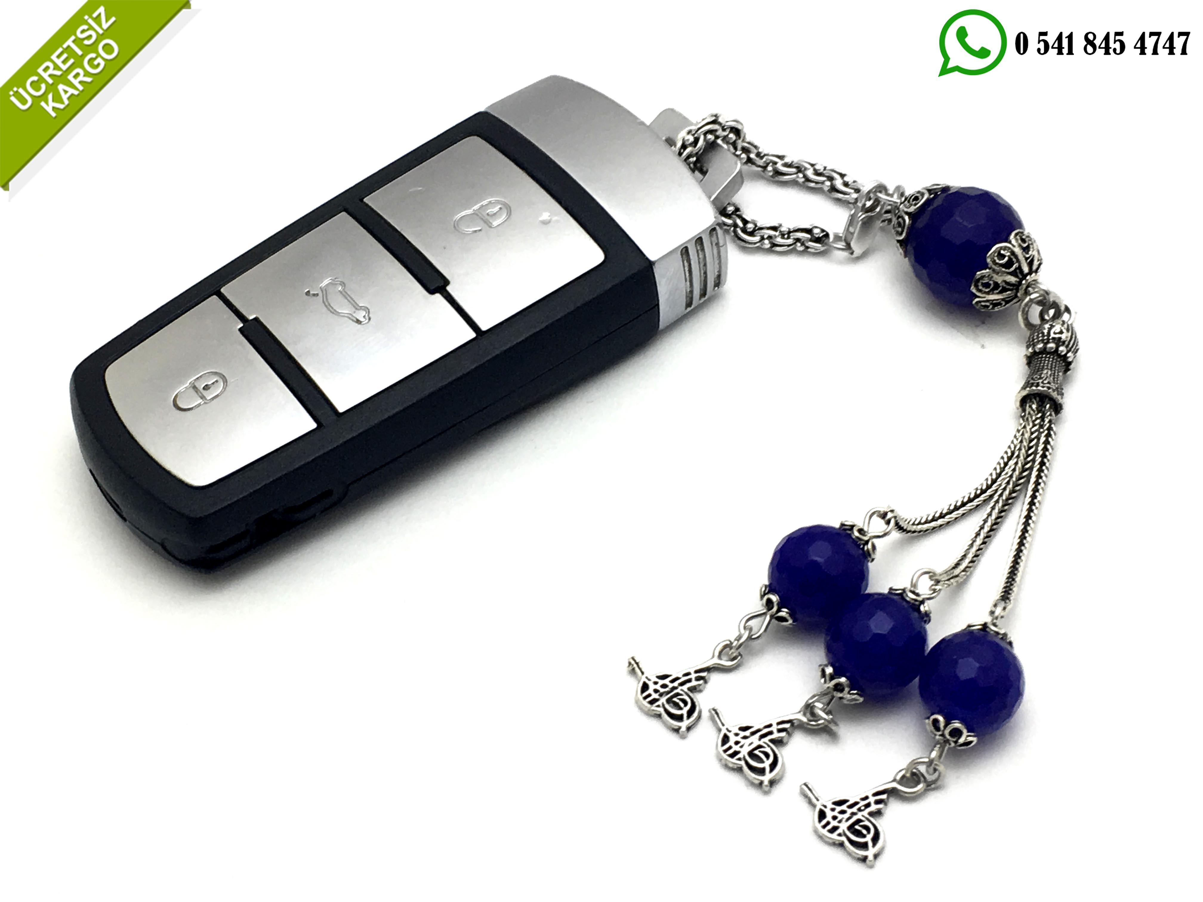 925 Ayar Doğal Taşlı Tesbih Model Gümüş Anahtarlık Stok Kodu:20174330
