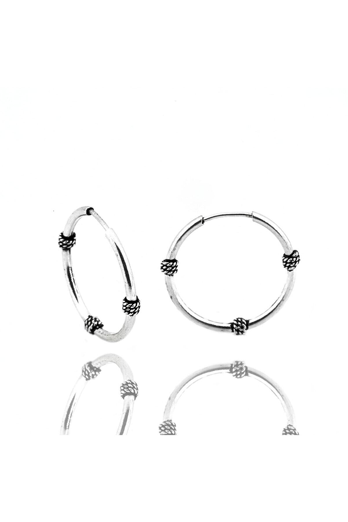 Kadın Gümüş 18mm Halka Küpe Dgn20345