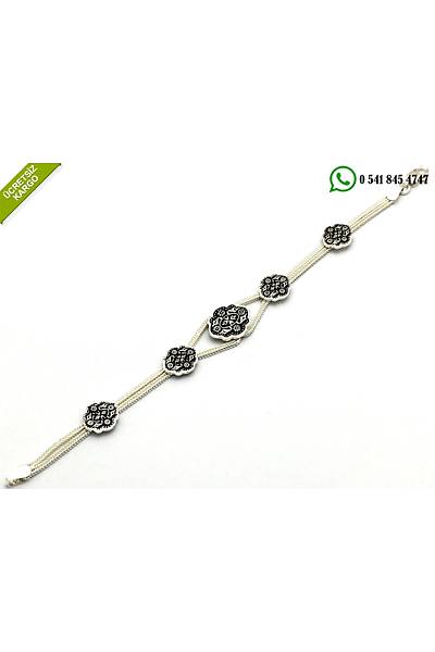 925 Ayar G�m�� Midyat Has�r �zel Eli�i ��lemeli Bayan Bileklik Stok Kodu:20174559