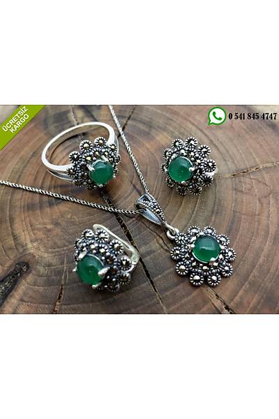 Yeim Ve Markazit Tal iek Model 925 Ayar Gm Bayan l Set Stok Kodu:20173121